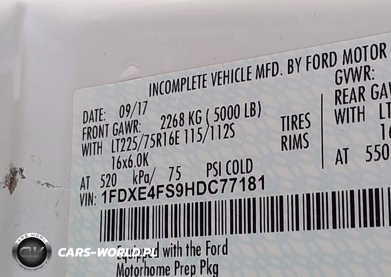 2017 Ford E-450 Cutaway VIN:1FDXE4FS9HDC77181 - 8