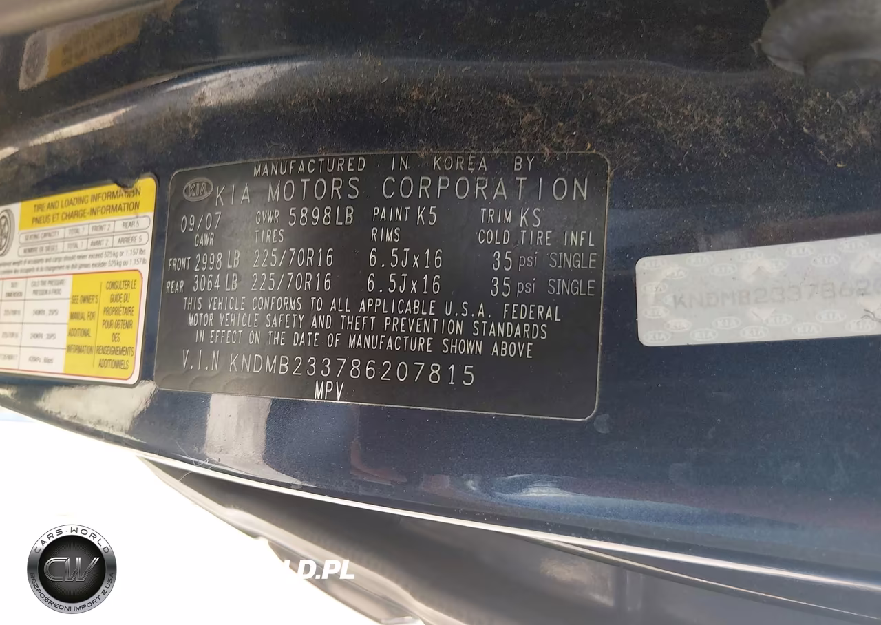 2008 Kia Sedona Lx VIN:KNDMB233786207815 - 9