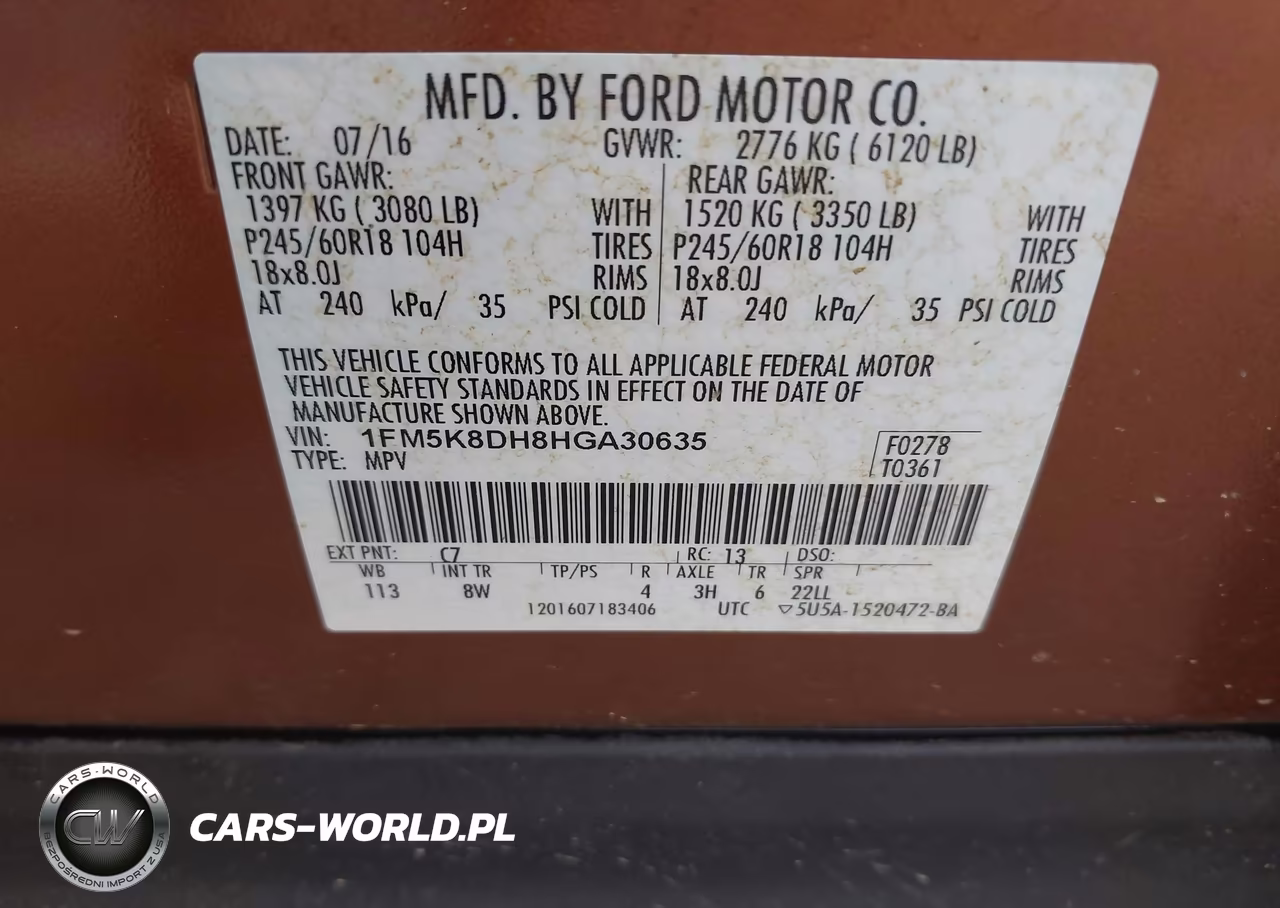 2017 Ford Explorer Xlt VIN:1FM5K8DH8HGA30635 - 9