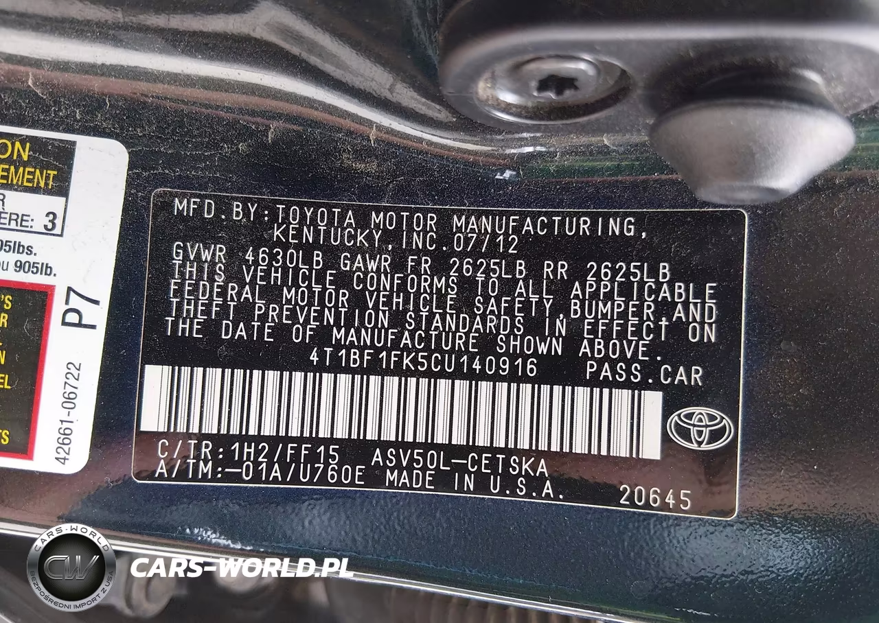 2012 Toyota Camry Se VIN:4T1BF1FK5CU140916 - 9