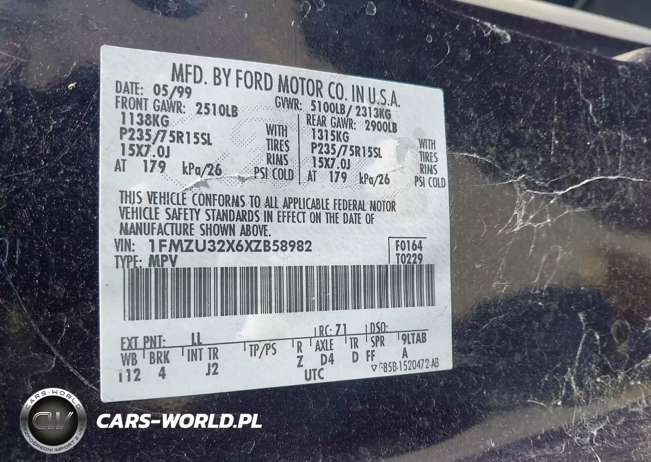 1999 Ford Explorer Xl-Xlt VIN:1FMZU32X6XZB58982 - 9