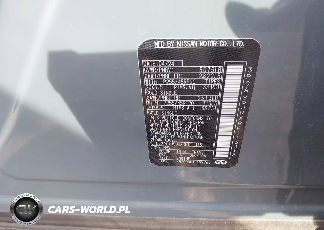2024 Infiniti Qx55 Luxe Awd VIN:3PCAJ5JRXRF113318 - 9