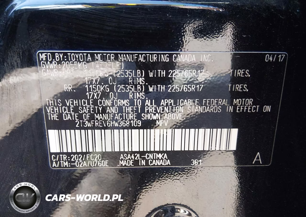 2017 Toyota Rav4 Xle VIN:2T3WFREV6HW368109 - 9