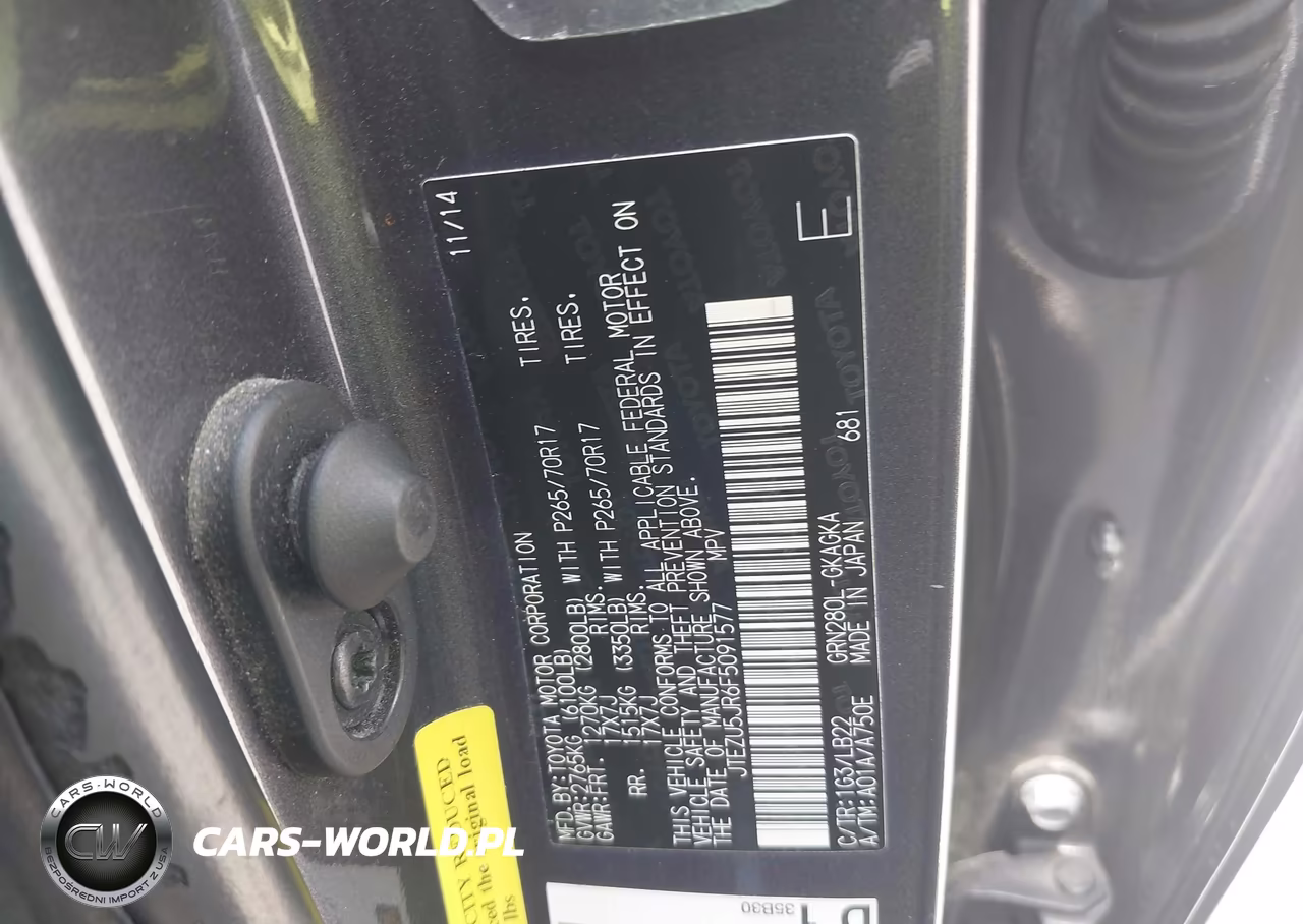 2015 Toyota 4Runner Sr5 Premium VIN:JTEZU5JR6F5091577 - 9