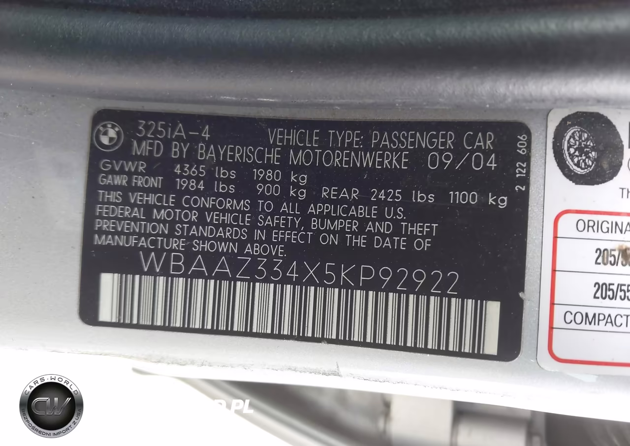 2005 BMW 325I VIN:WBAAZ334X5KP92922 - 9