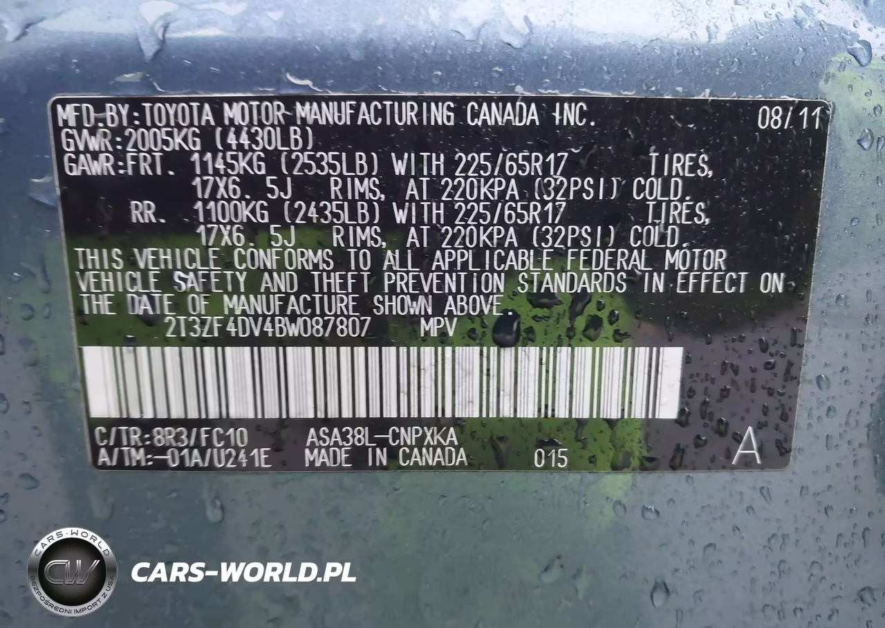 2011 Toyota Rav4 VIN:2T3ZF4DV4BW087807 - 9