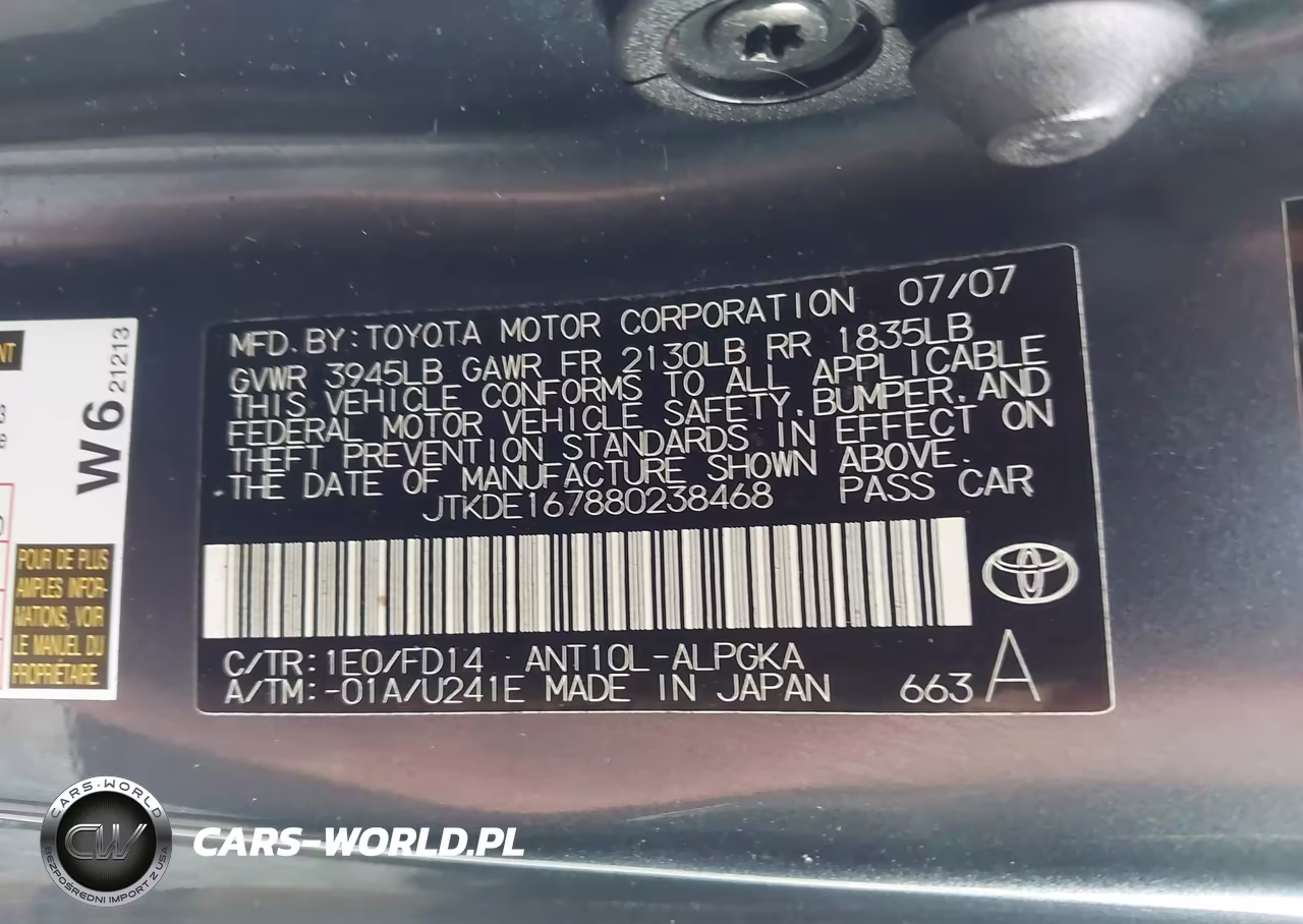 2008 Scion Tc VIN:JTKDE167880238468 - 9