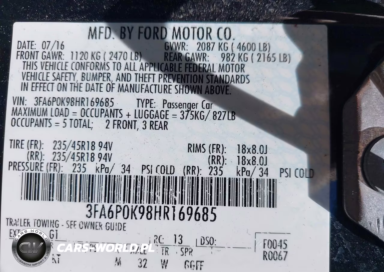 2017 Ford Fusion Titanium VIN:3FA6P0K98HR169685 - 9