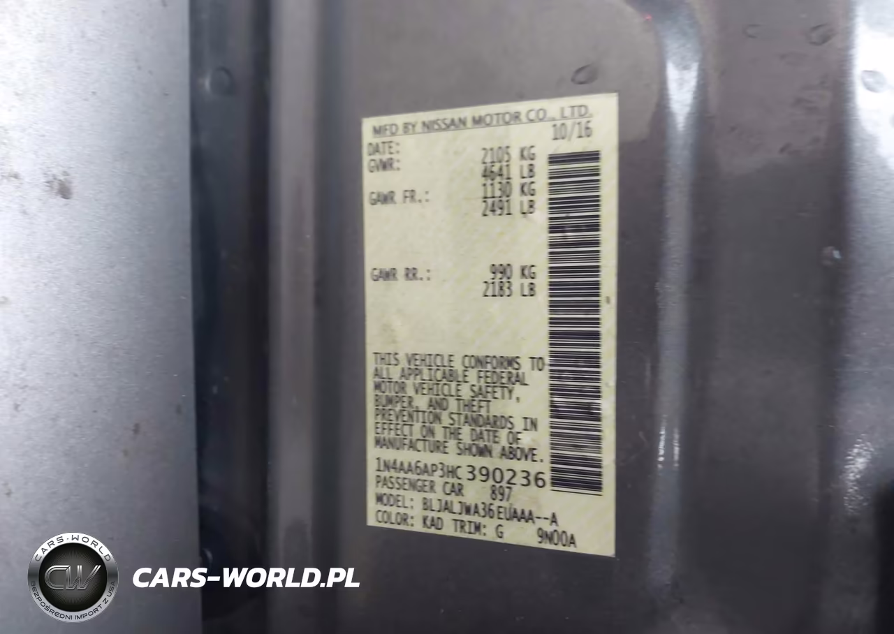 2017 Nissan Maxima 3.5 Sv VIN:1N4AA6AP3HC390236 - 9