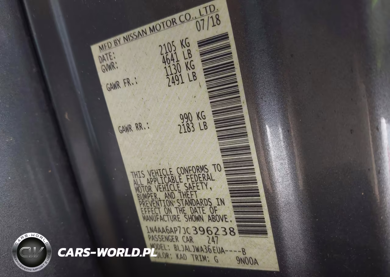 2018 Nissan Maxima 3.5 Sv VIN:1N4AA6AP7JC396238 - 9
