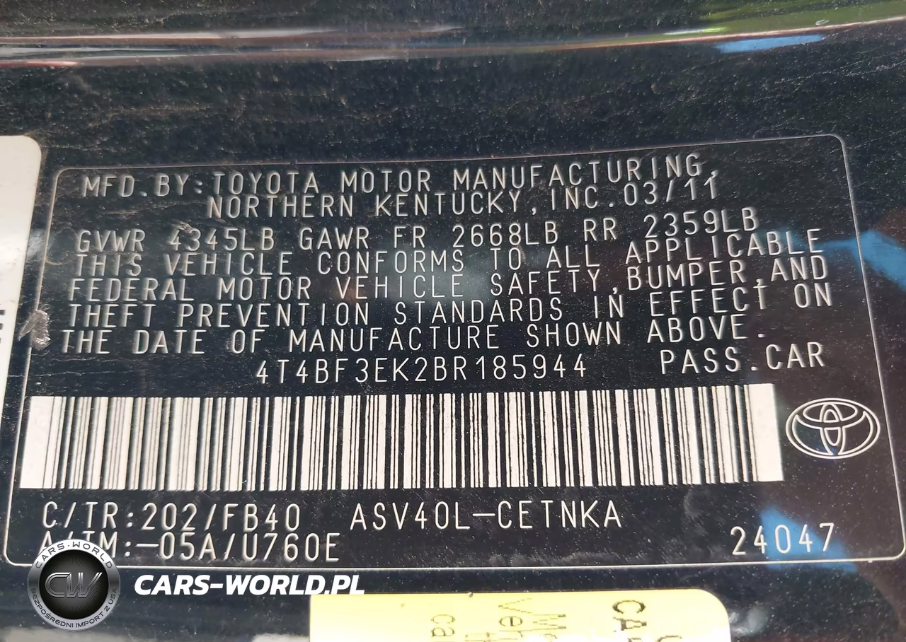 2011 Toyota Camry Le VIN:4T4BF3EK2BR185944 - 9