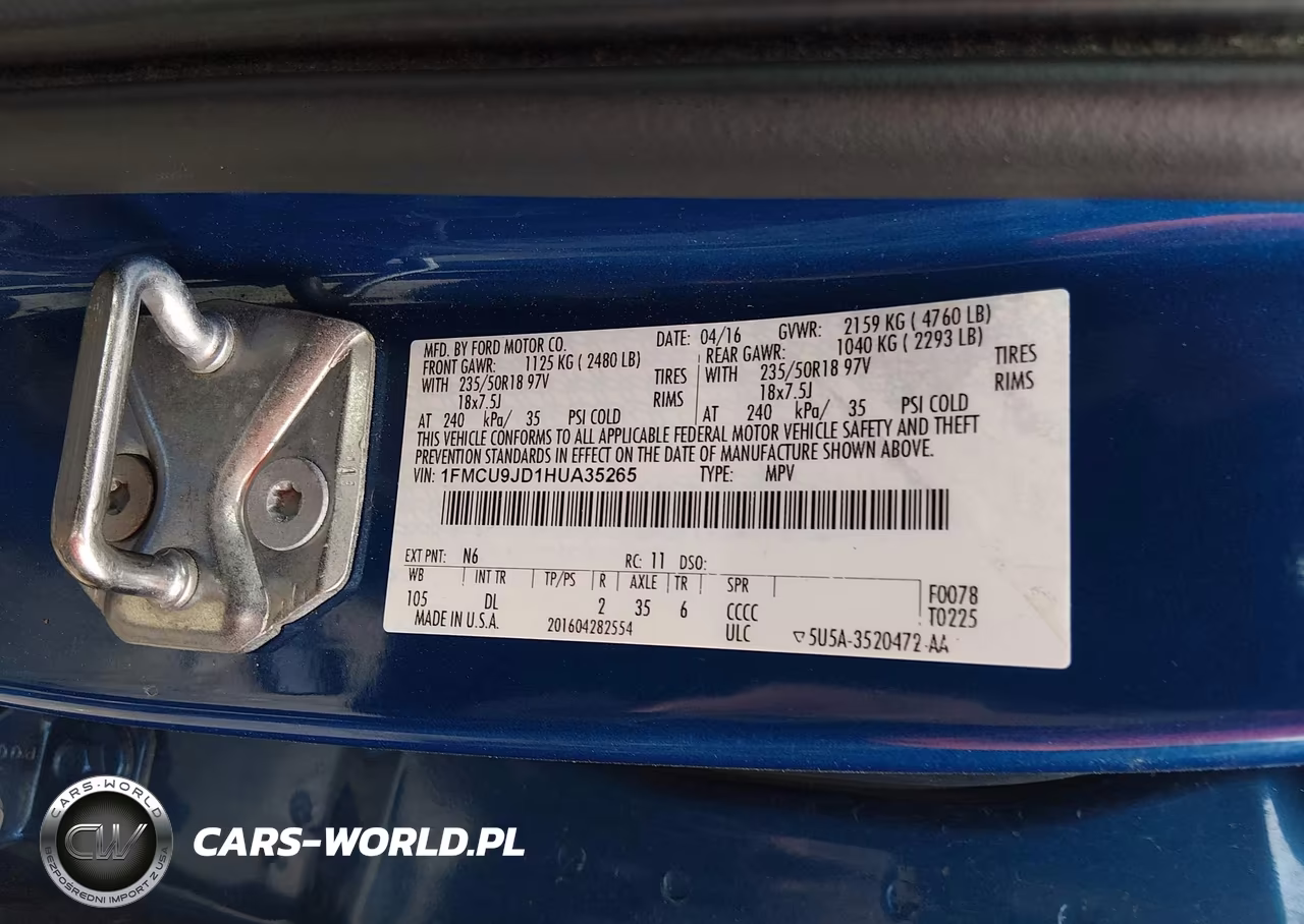 2017 Ford Escape Titanium VIN:1FMCU9JD1HUA35265 - 9