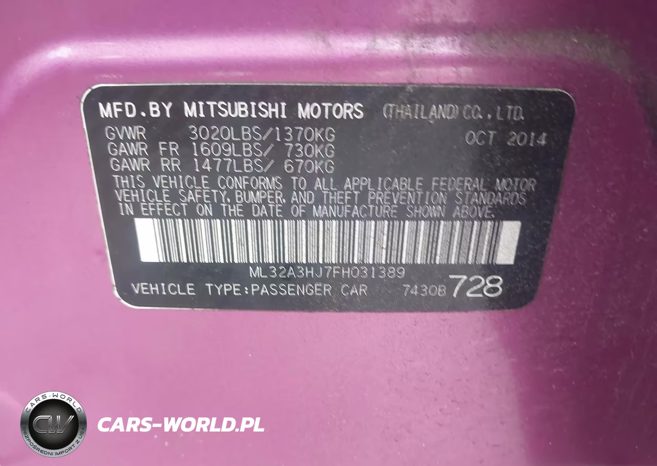 2015 Mitsubishi Mirage De VIN:ML32A3HJ7FH031389 - 9