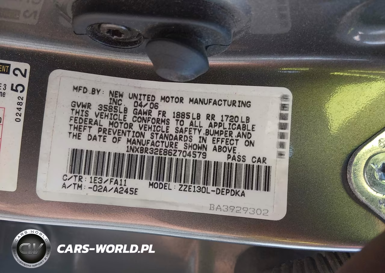2006 Toyota Corolla Ce VIN:1NXBR32E86Z704579 - 9