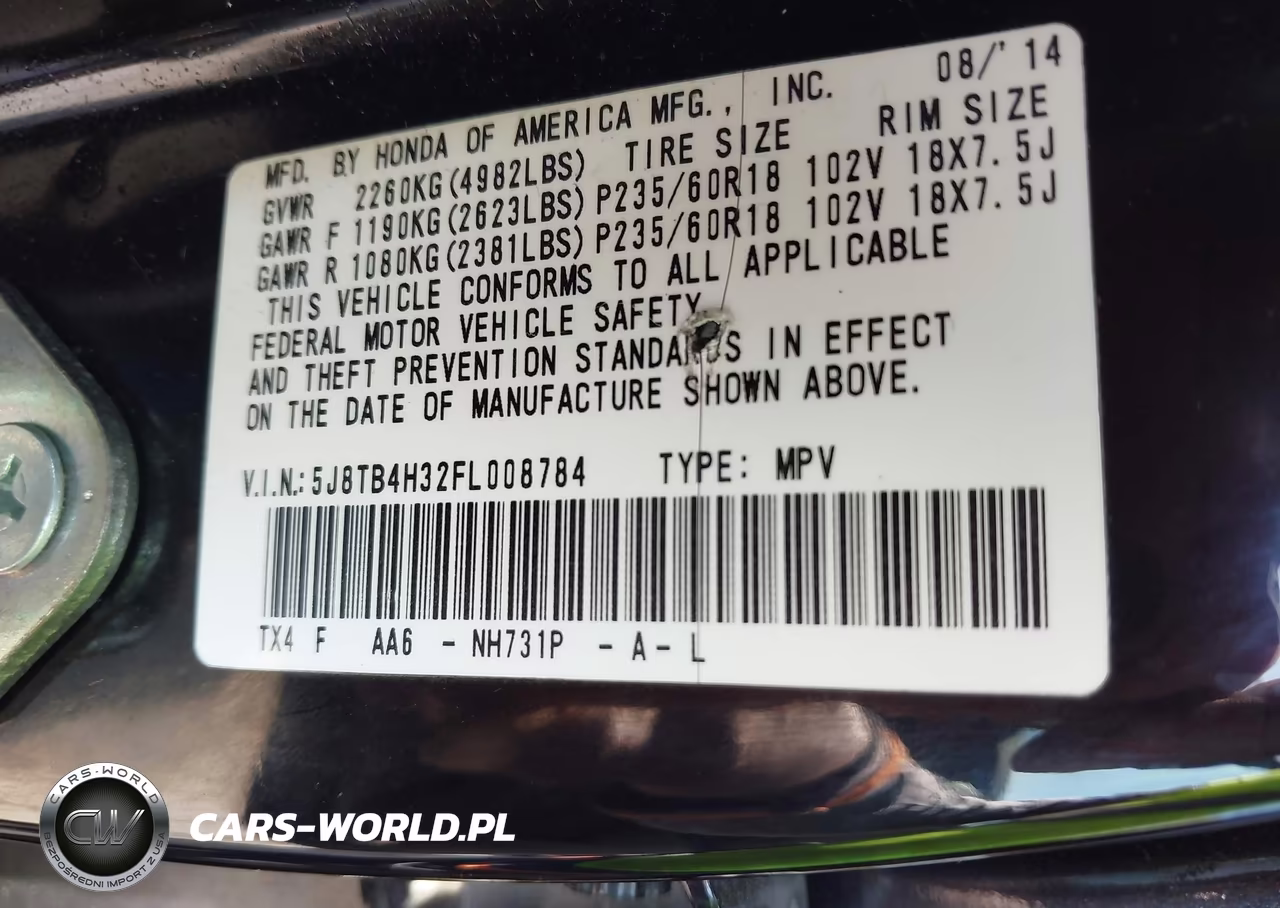 2015 Acura Rdx VIN:5J8TB4H32FL008784 - 9