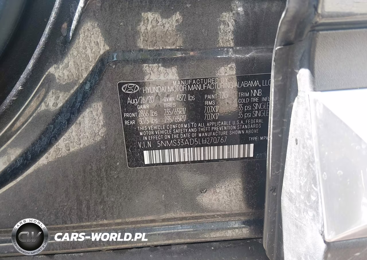 2020 Hyundai Santa Fe Sel VIN:5NMS33AD5LH270767 - 9