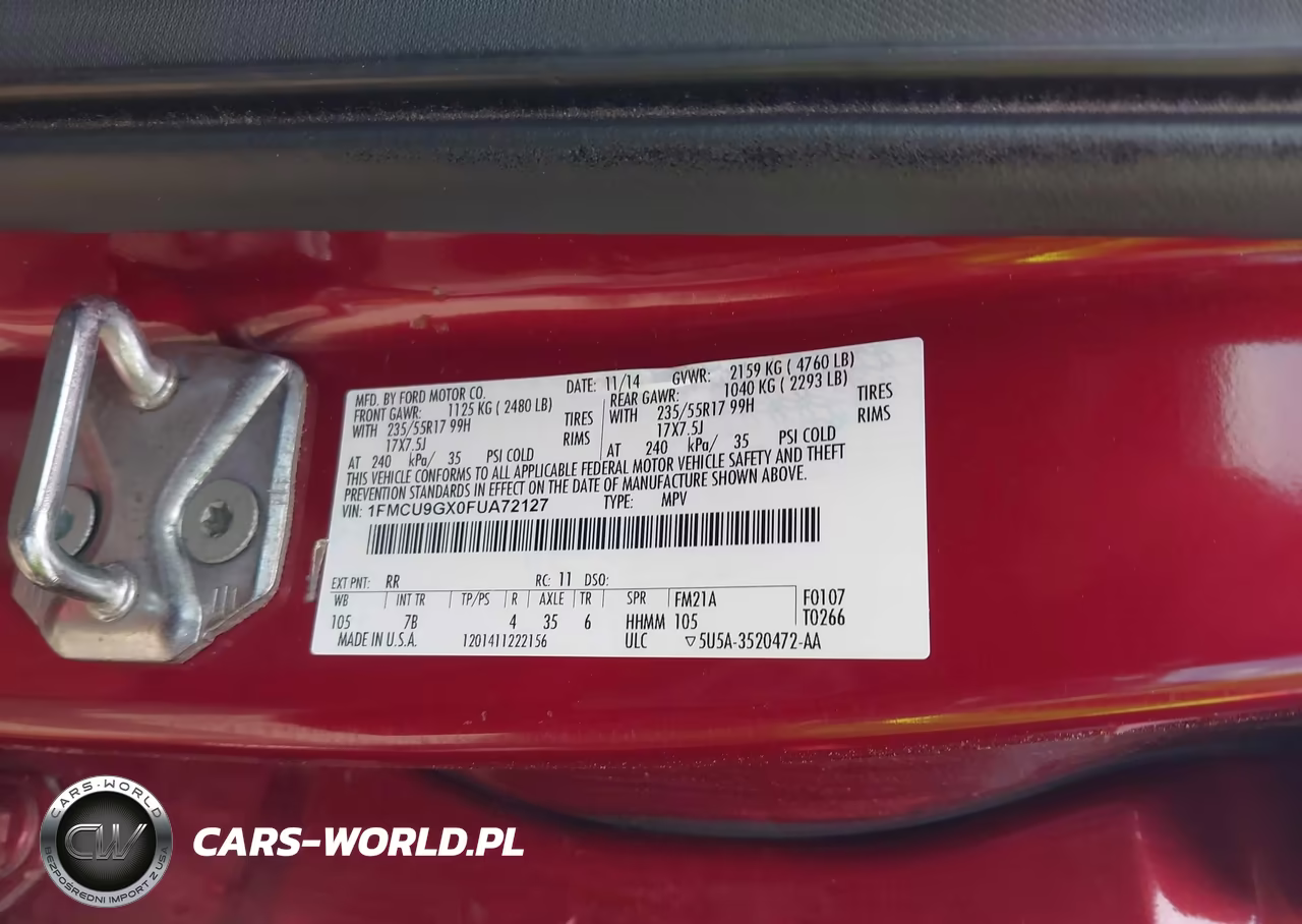 2015 Ford Escape Se VIN:1FMCU9GX0FUA72127 - 9
