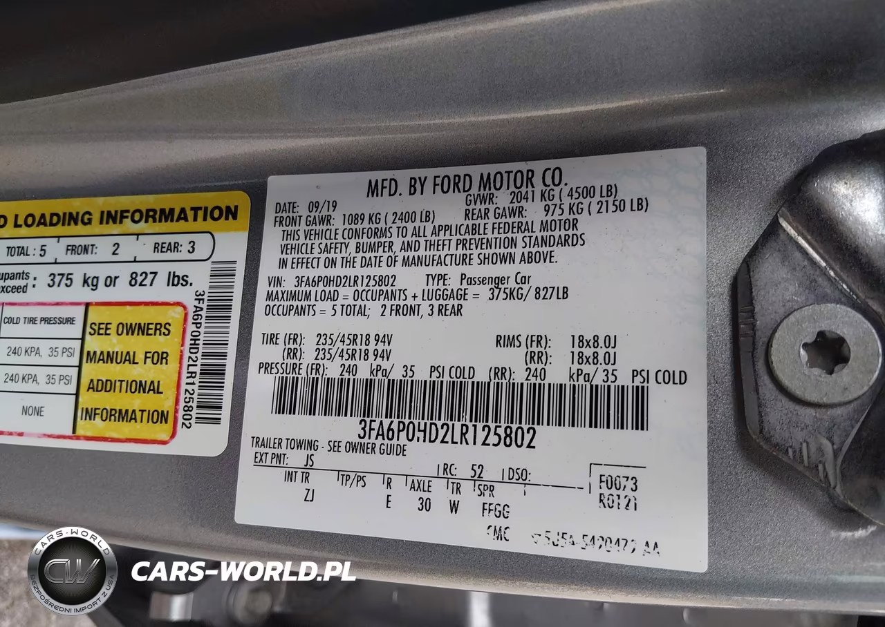 2020 Ford Fusion Se VIN:3FA6P0HD2LR125802 - 9