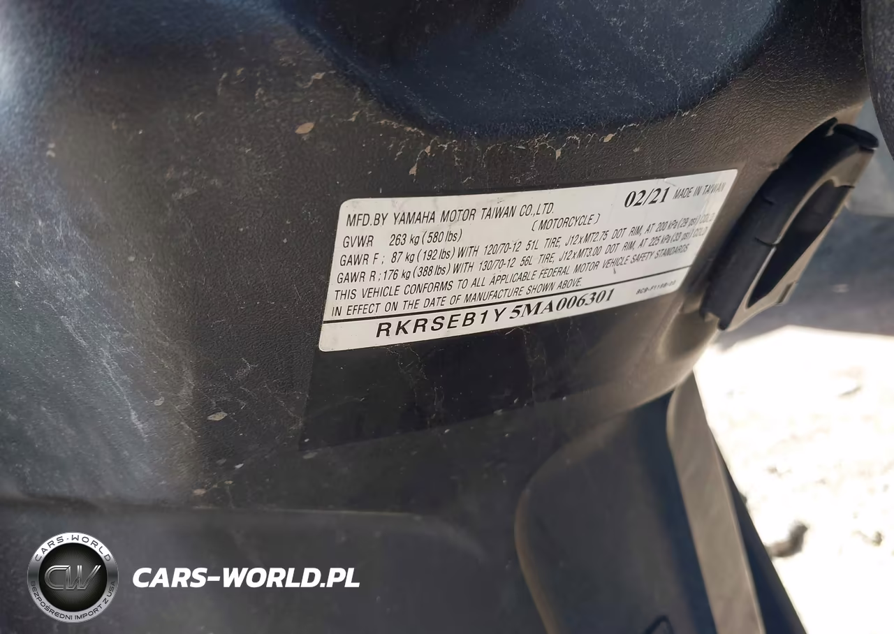 2021 Yamaha Yw125 VIN:RKRSEB1Y5MA006301 - 10