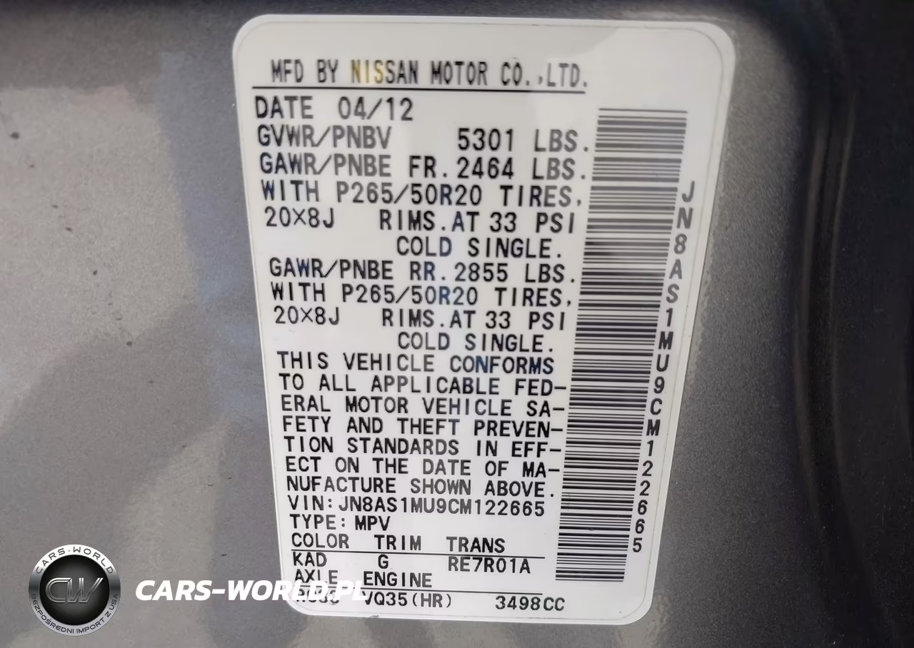 2012 Infiniti Fx35 VIN:JN8AS1MU9CM122665 - 9