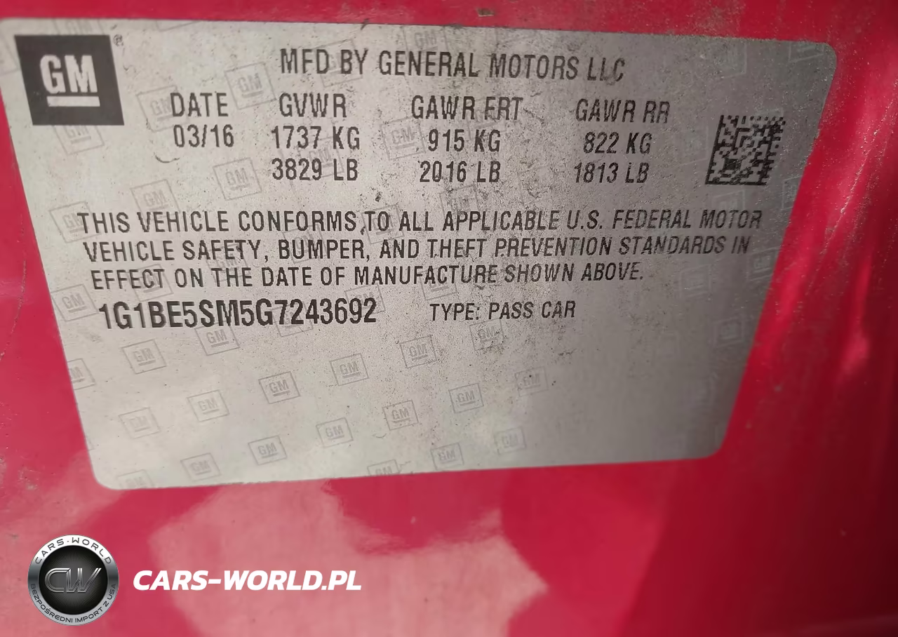 2016 Chevrolet Cruze Lt Auto VIN:1G1BE5SM5G7243692 - 9