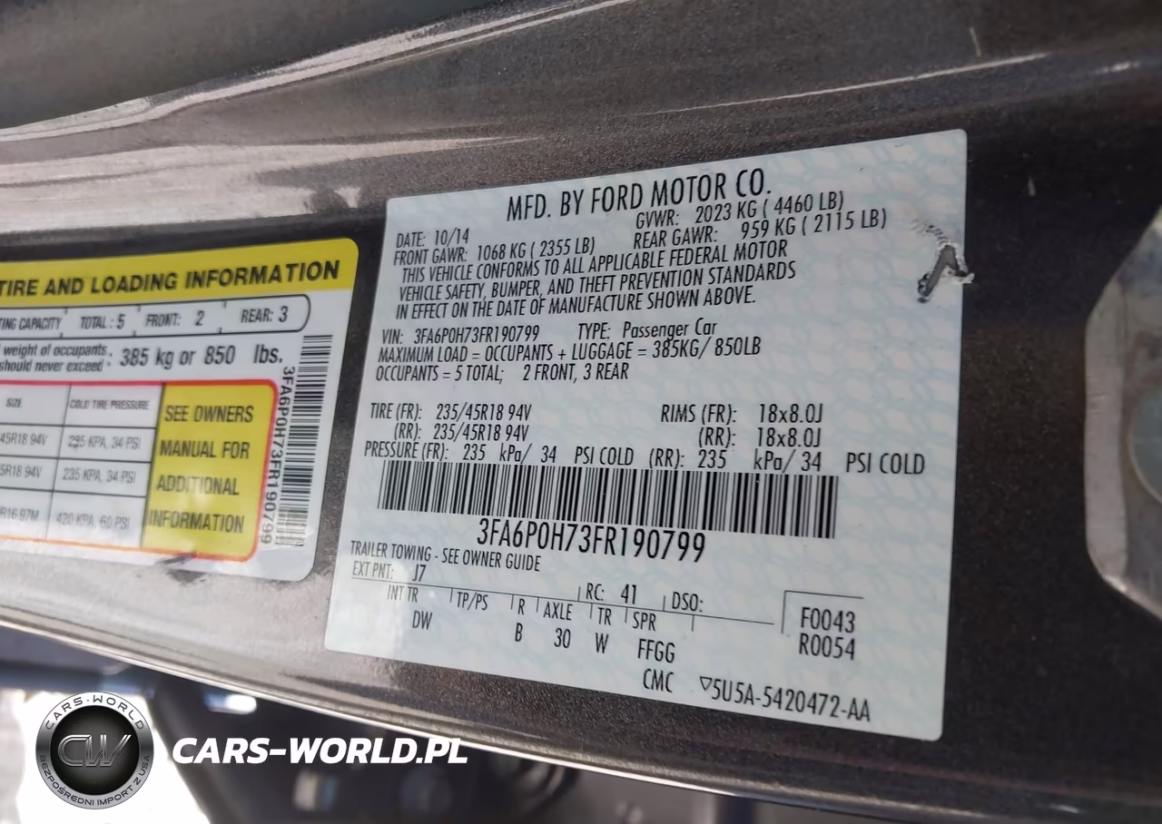 2015 Ford Fusion Se VIN:3FA6P0H73FR190799 - 9