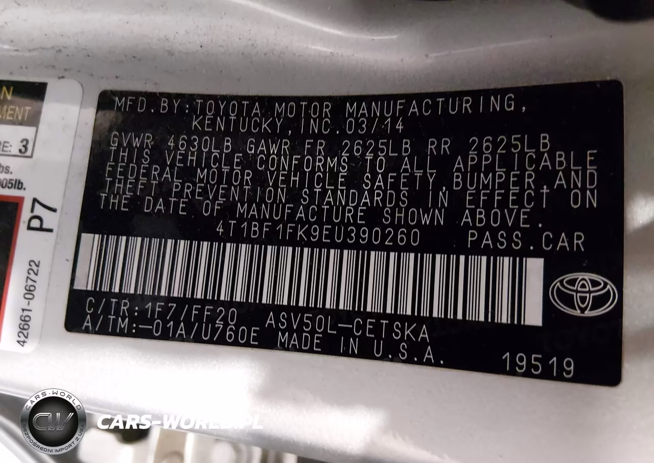 2014 Toyota Camry Se VIN:4T1BF1FK9EU390260 - 9