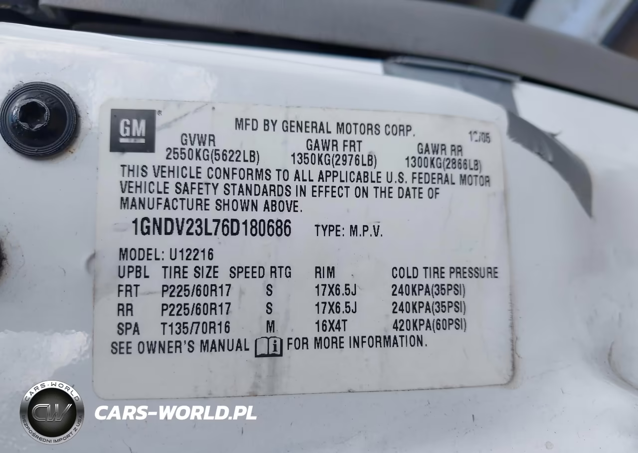 2006 Chevrolet Uplander Ls VIN:1GNDV23L76D180686 - 9