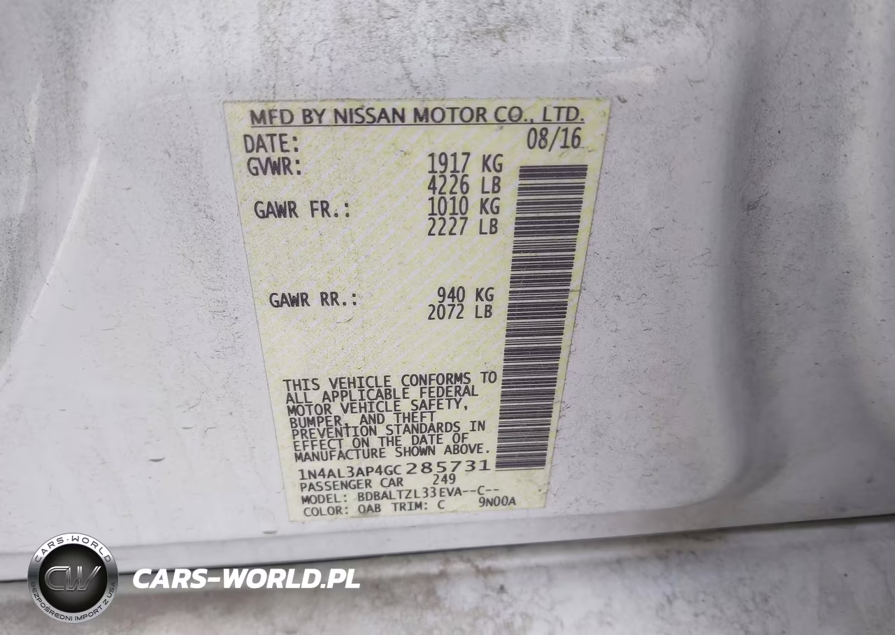 2016 Nissan Altima 2.5 Sl VIN:1N4AL3AP4GC285731 - 9