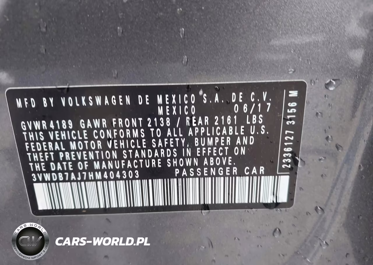 2017 Volkswagen Jetta 1.4T Se VIN:3VWDB7AJ7HM404303 - 9
