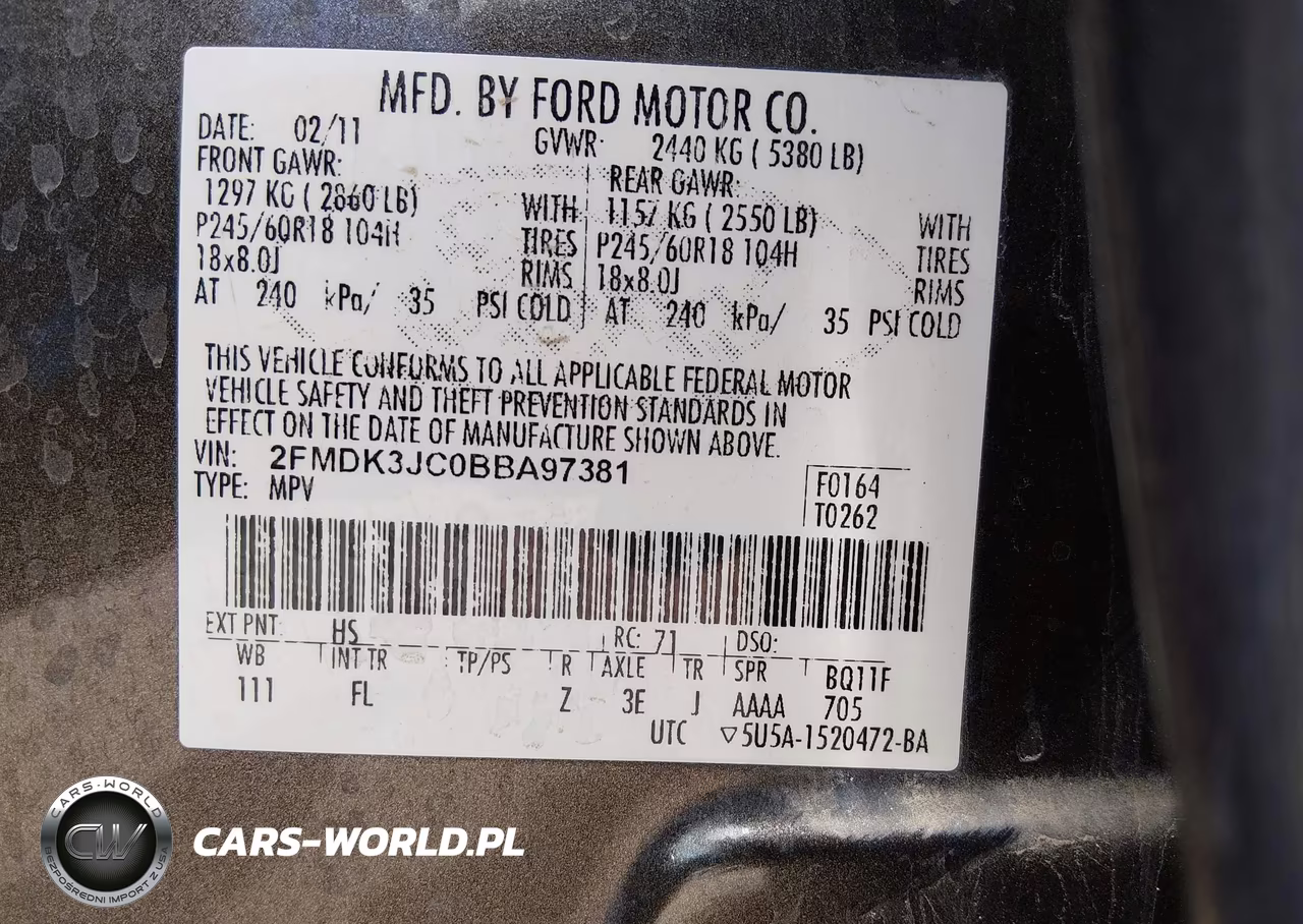 2011 Ford Edge Sel VIN:2FMDK3JC0BBA97381 - 9