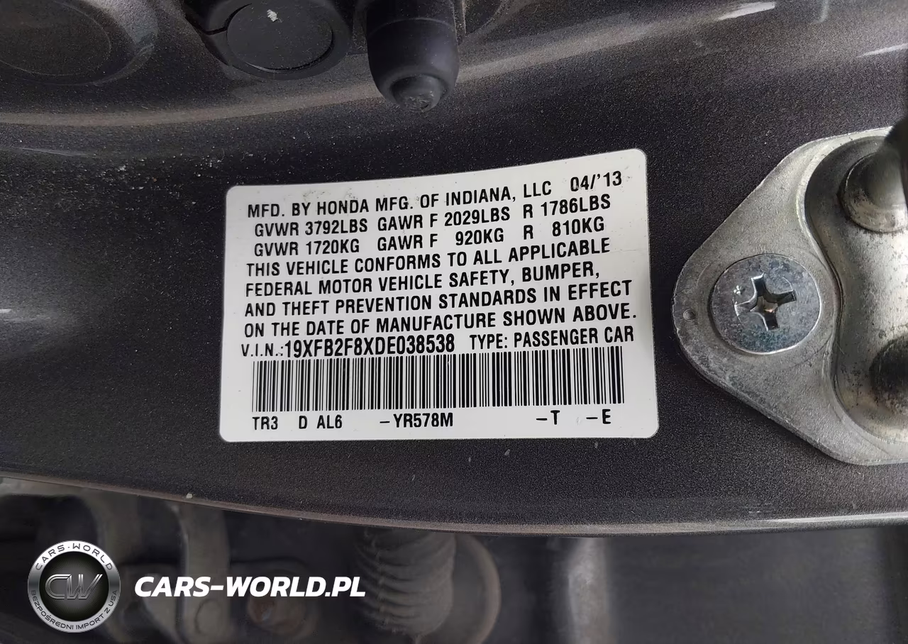 2013 Honda Civic Ex VIN:19XFB2F8XDE038538 - 9