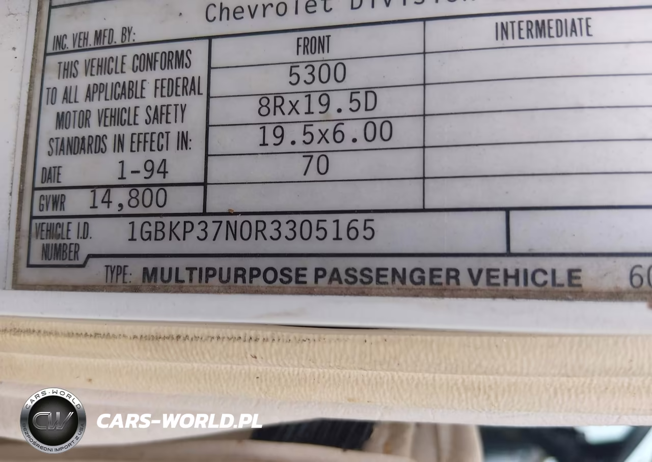 1994 Chevrolet P30 VIN:1GBKP37N0R3305165 - 9