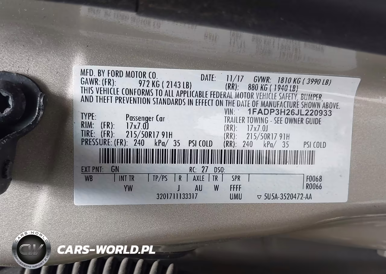 2018 Ford Focus Sel VIN:1FADP3H26JL220933 - 9