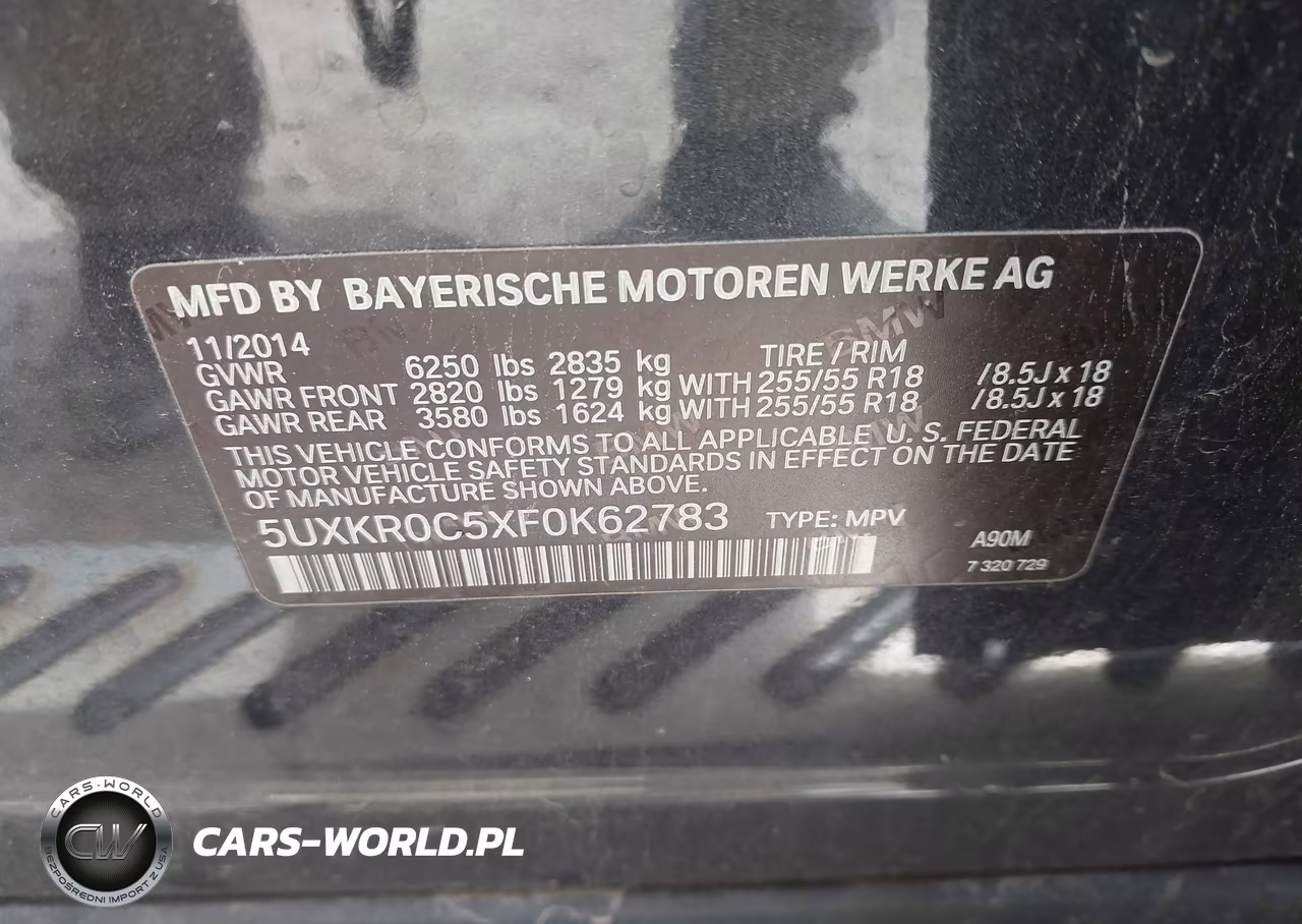 2015 BMW X5 xDrive35I VIN:5UXKR0C5XF0K62783 - 9