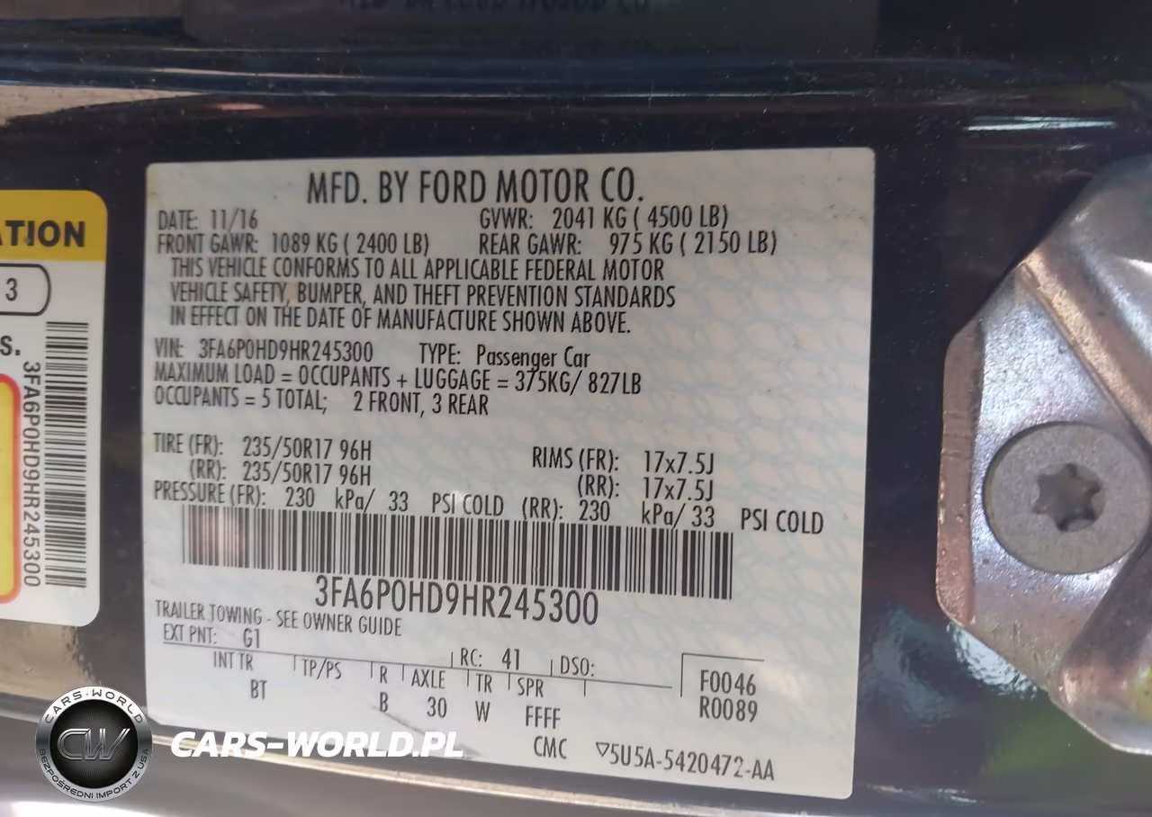 2017 Ford Fusion Se VIN:3FA6P0HD9HR245300 - 9