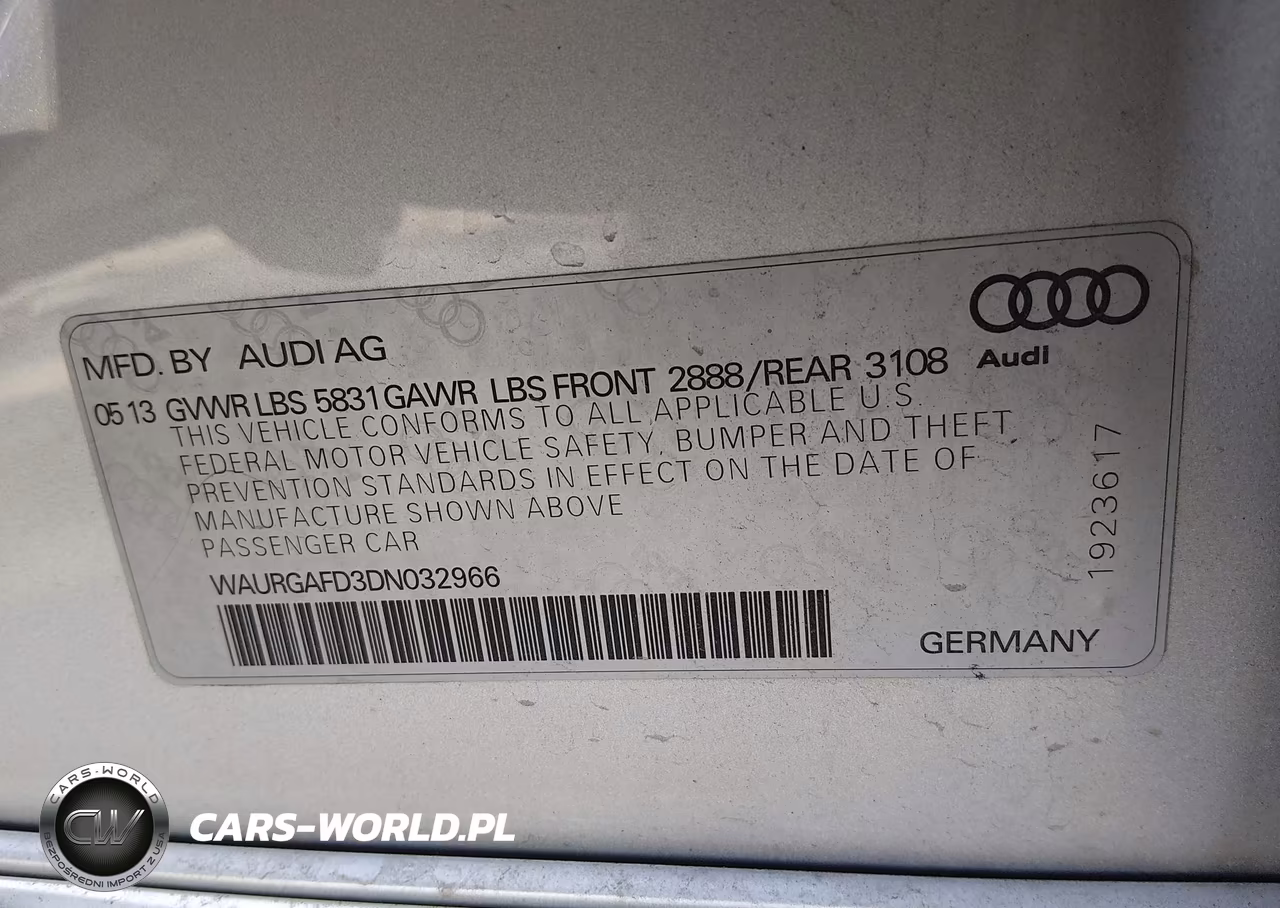 2013 Audi A8 L 3.0T VIN:WAURGAFD3DN032966 - 9