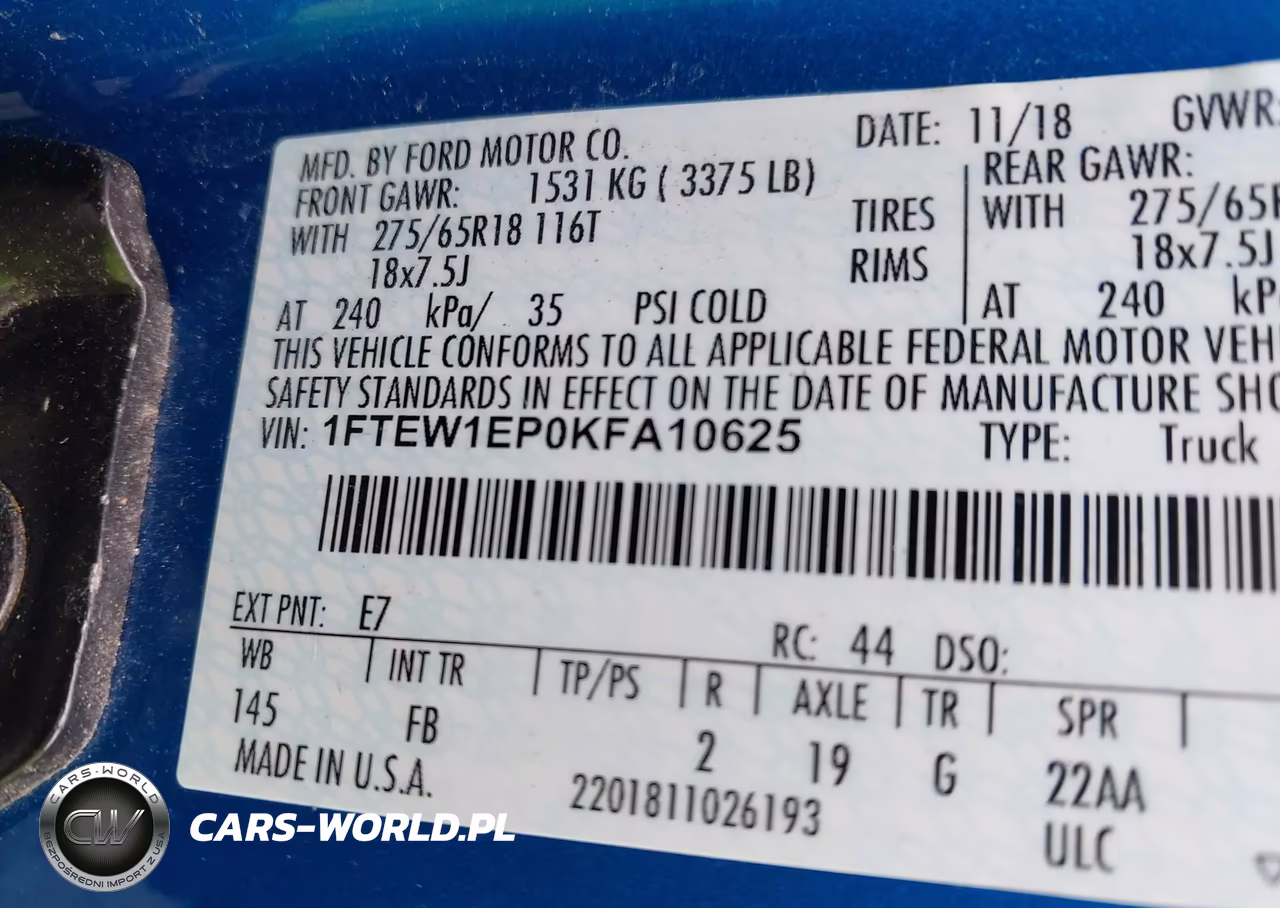 2019 Ford F-150 Xlt VIN:1FTEW1EP0KFA10625 - 9