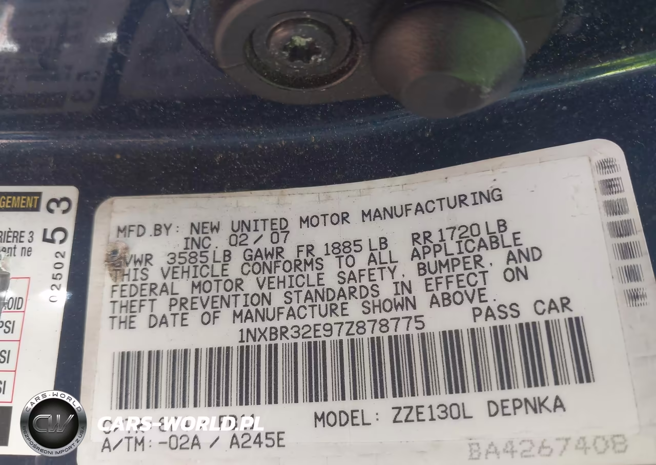 2007 Toyota Corolla Le VIN:1NXBR32E97Z878775 - 9