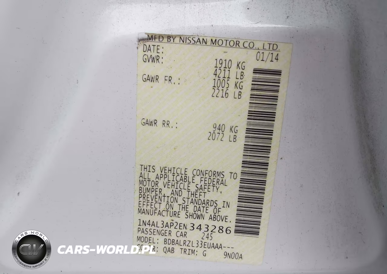 2014 Nissan Altima 2.5 S VIN:1N4AL3AP2EN343286 - 9