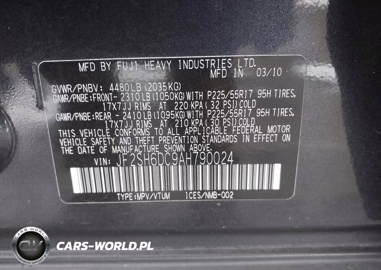 2010 Subaru Forester 2.5X Limited VIN:JF2SH6DC9AH790024 - 9