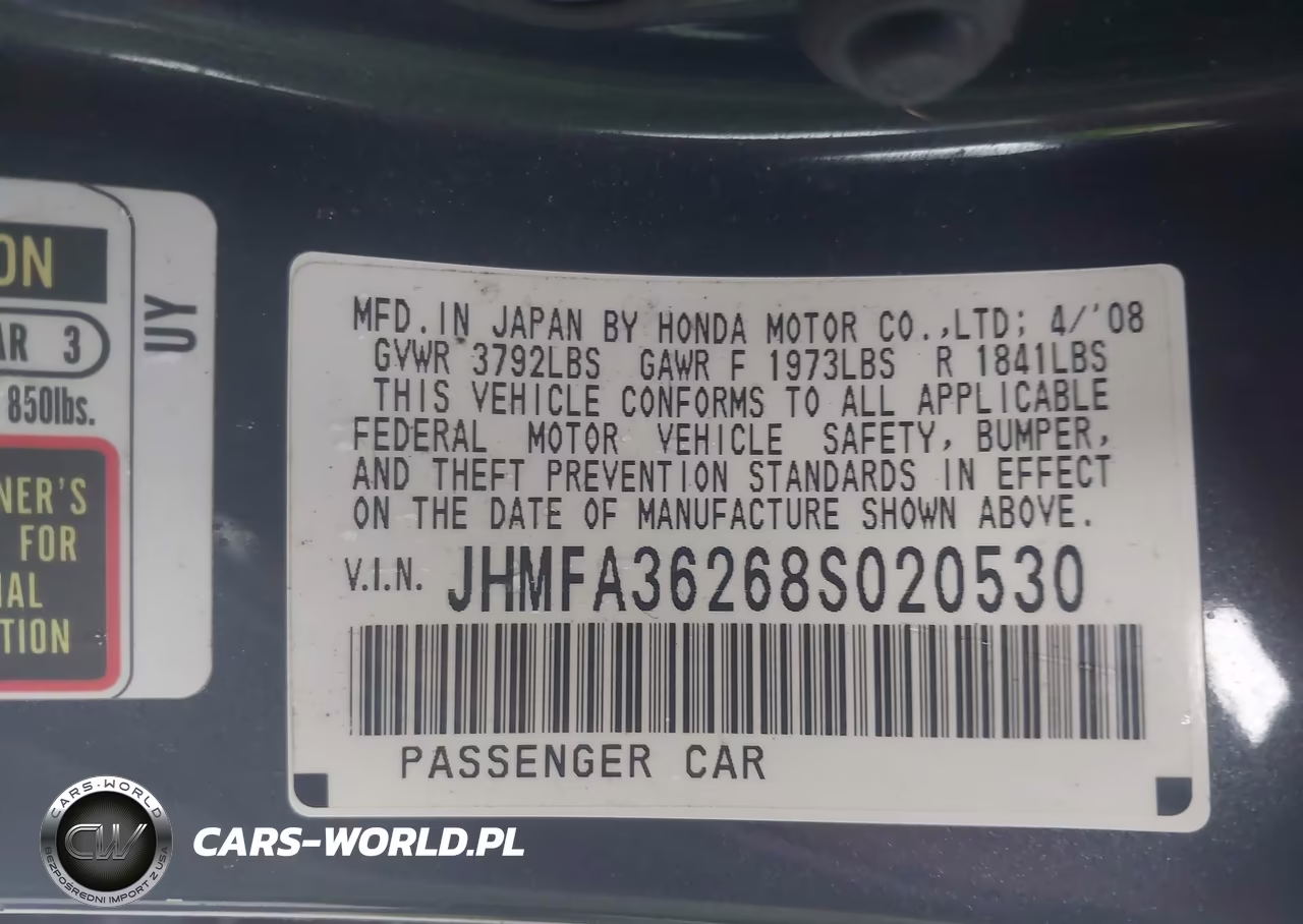 2008 Honda Civic Hybrid VIN:JHMFA36268S020530 - 9