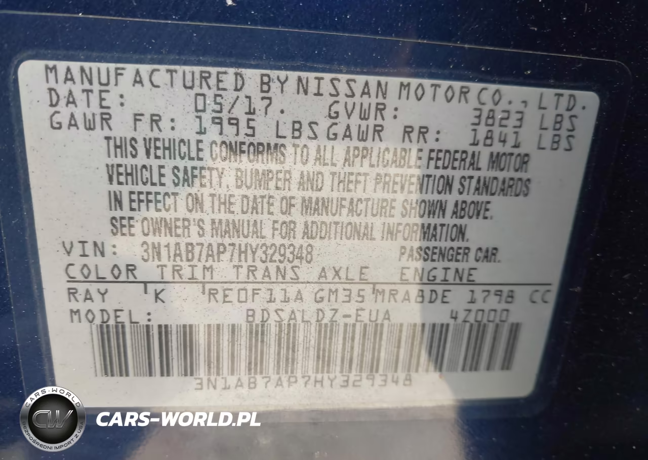 2017 Nissan Sentra Sv VIN:3N1AB7AP7HY329348 - 9
