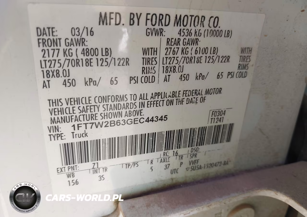 2016 Ford F-250 Xlt VIN:1FT7W2B63GEC44345 - 9