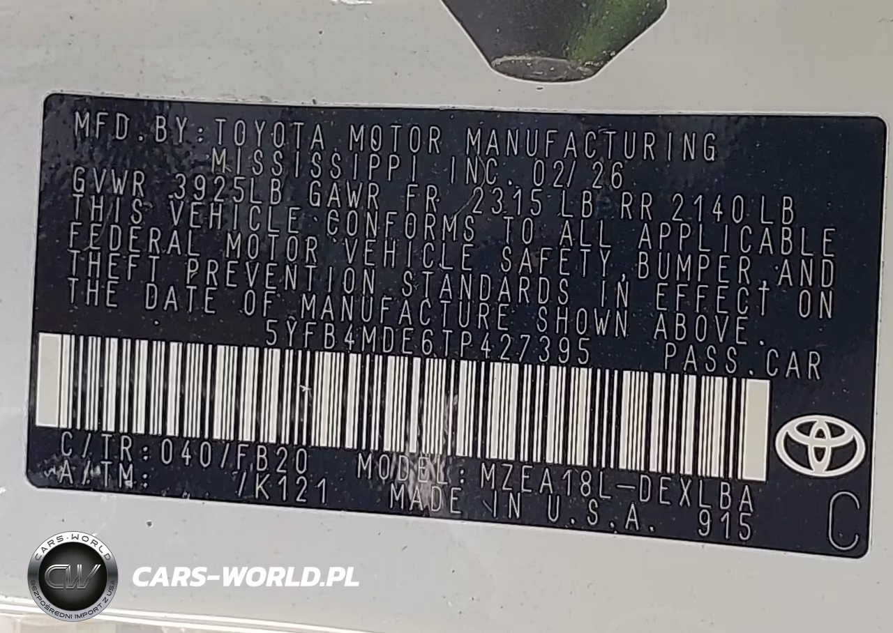 2026 Toyota Corolla Le VIN:5YFB4MDE6TP427395 - 9