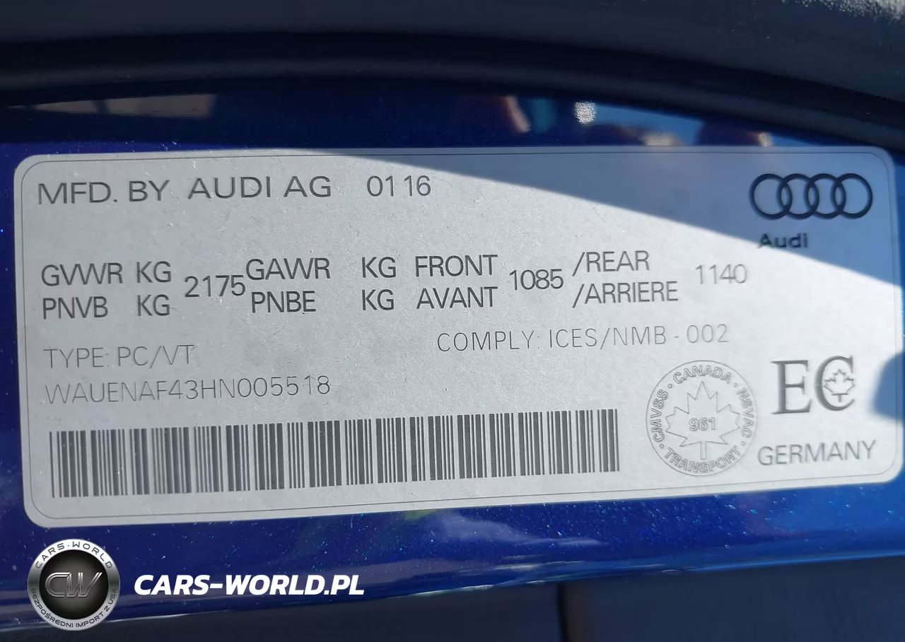 2017 Audi A4 2.0T Premium VIN:WAUENAF43HN005518 - 9