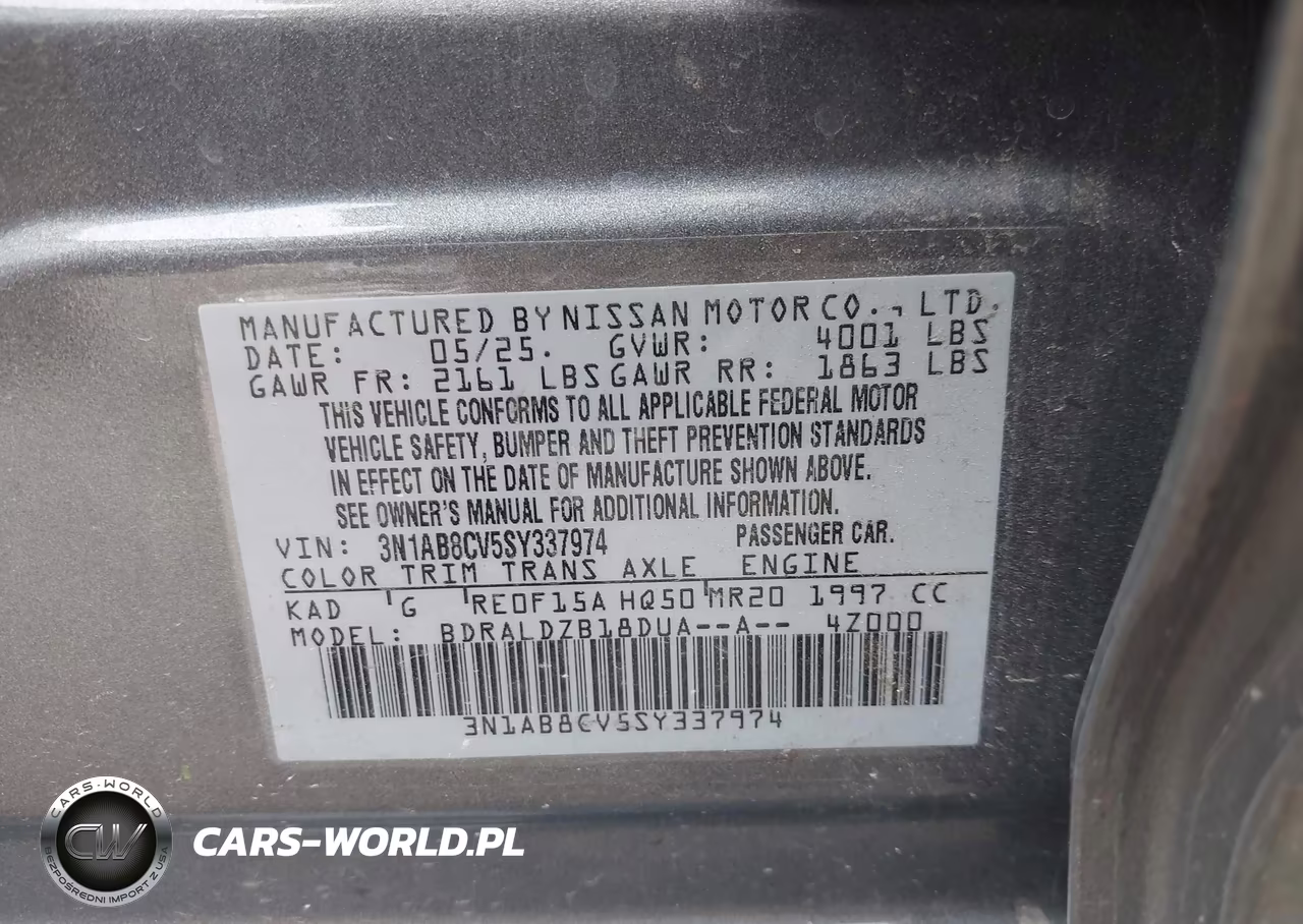 2025 Nissan Sentra Sv VIN:3N1AB8CV5SY337974 - 9