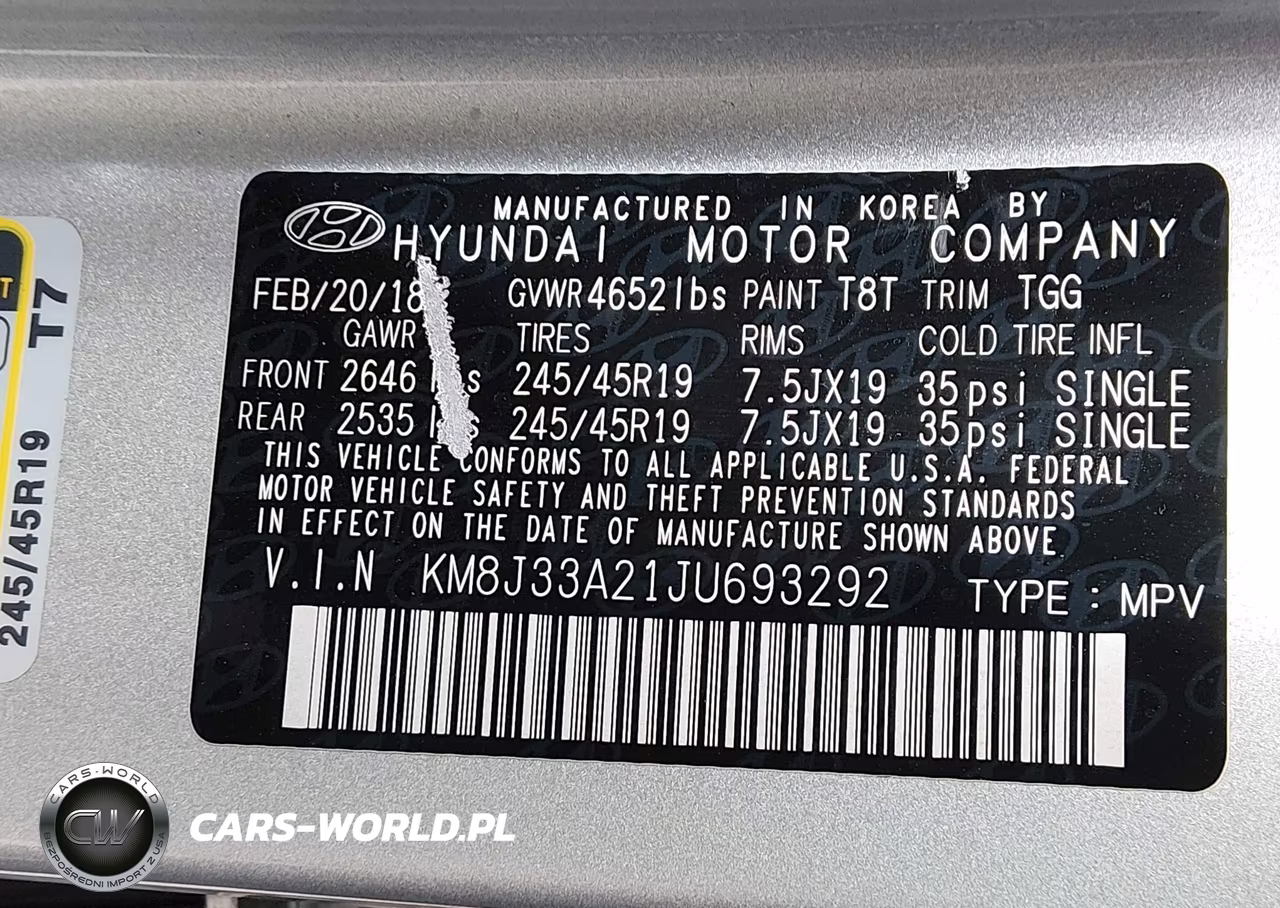 2018 Hyundai Tucson Value VIN:KM8J33A21JU693292 - 9