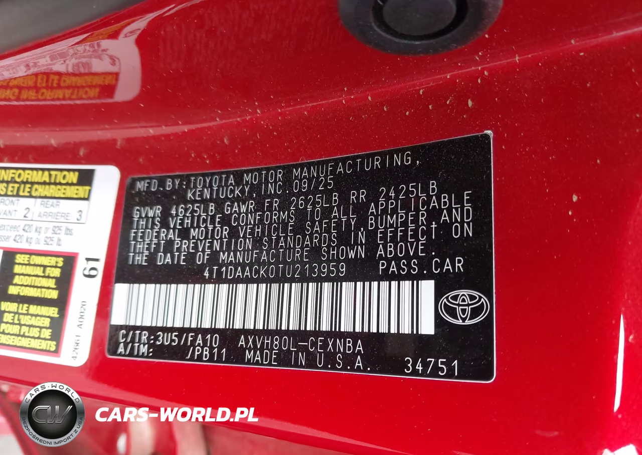 2026 Toyota Camry Le VIN:4T1DAACK0TU213959 - 9