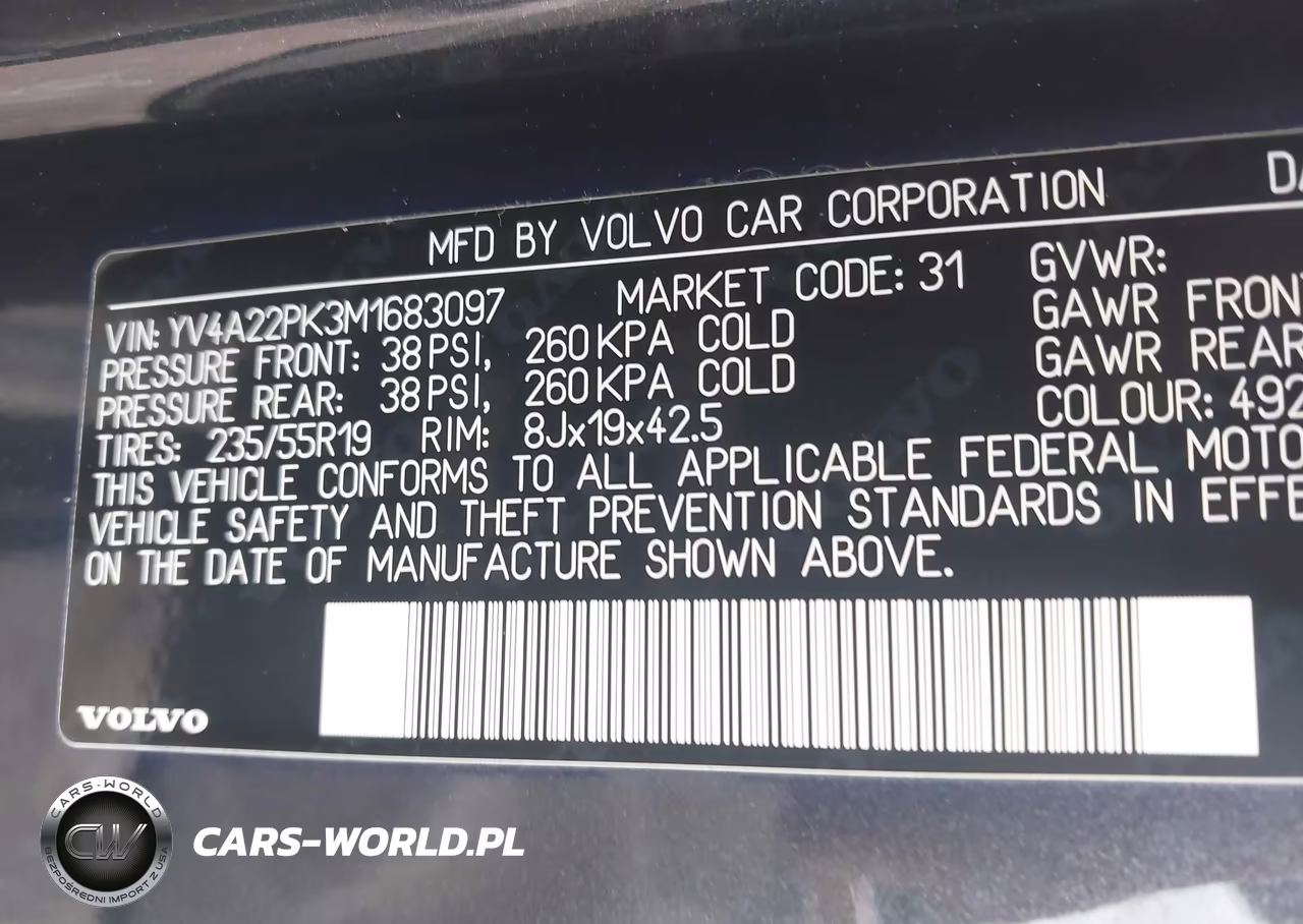 2021 Volvo Xc90 T6 Momentum 7 Passenger VIN:YV4A22PK3M1683097 - 9